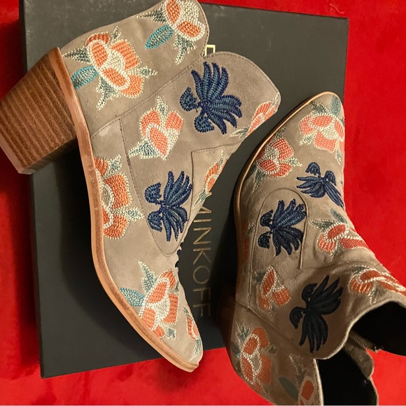 Rebecca Minkoff Embroidered Suede Ankle Boots - Picture 2 of 4